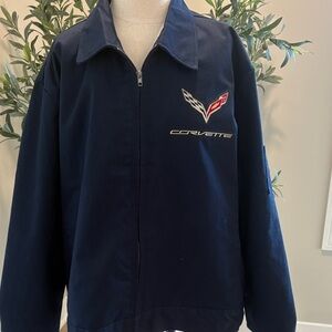 Authentic Corvette Navy Zip-Front Jacket with Racing Emblem XXL NWT
